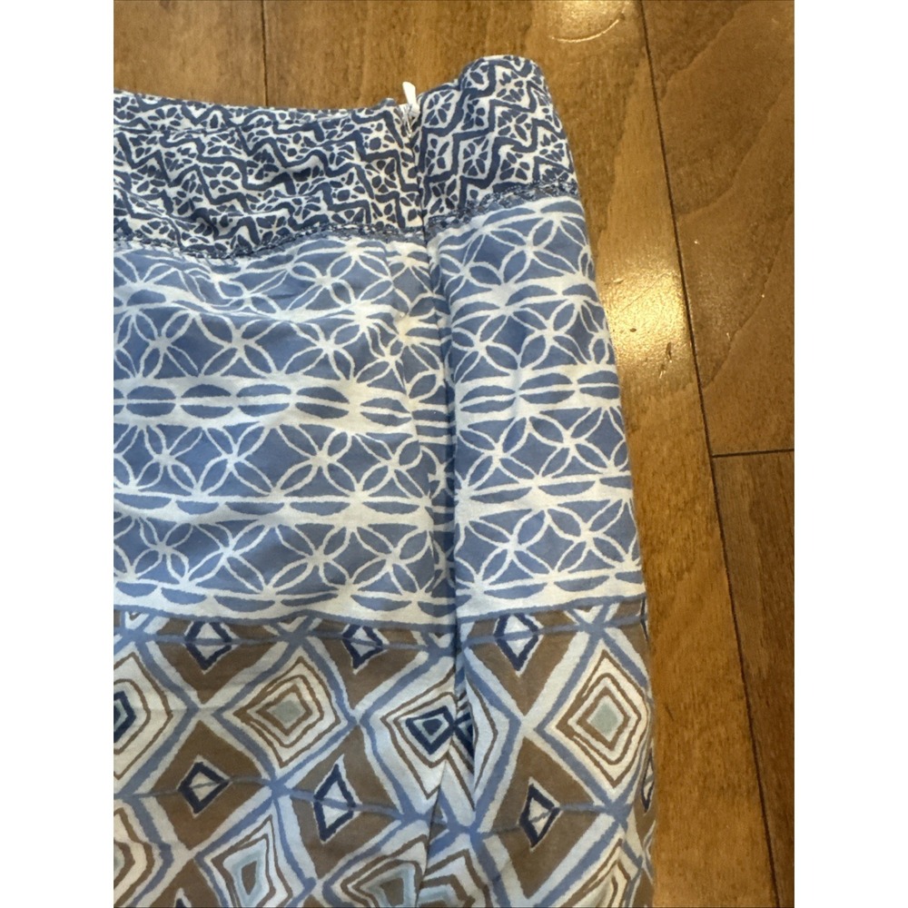 Sigrid Olsen Women's Blue Geometric A-line Skirt Plus Size 16W 100% Cotton - Picture 3 of 5